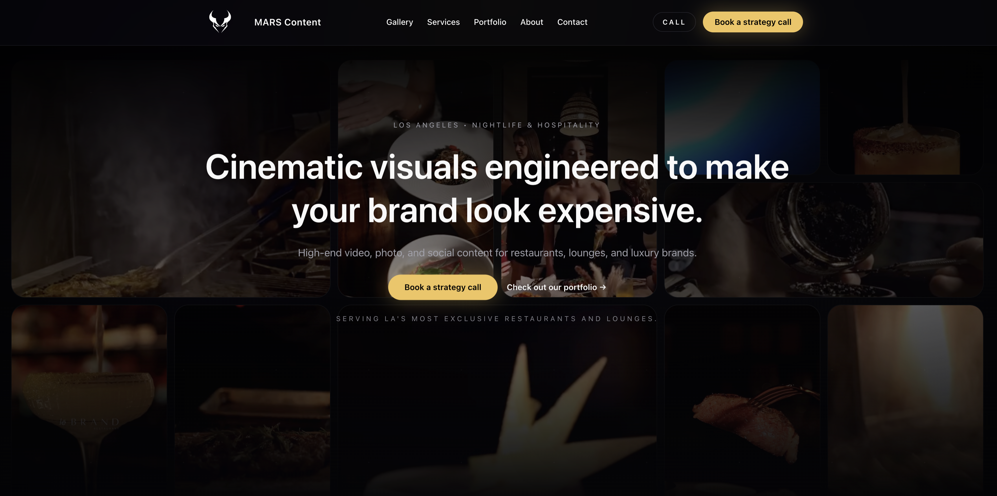Website for Mars Content Agency showcasing vibrant design